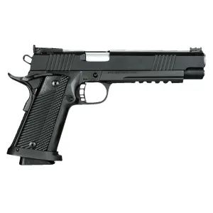 Rock Island 52000 Pro Ultra Match HC 10mm Auto Caliber with 6 in Barrel, 16+1 Capacity, Overall Black Parkerized Finish Steel, Picatinny Rail/Beavertail Frame, Serrated Slide & Black G10 Grip, Pistol