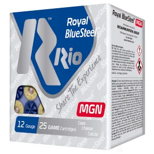 Rio Ammunition RBSM362 Royal BlueSteel Magnum 12Gauge 3 1 1/4oz 2Shot 25 Per Box/10 Case, Shotshell Steel Loads