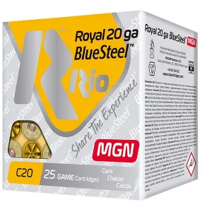 Rio Ammunition RBSM204 BlueSteel Royal 20Gauge 3 in 1oz 4Shot 25 Per Box/10 Case, Shotgun Shells