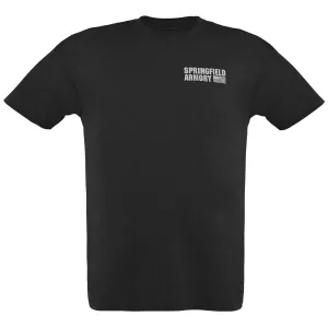 Springfield Armory GEP1670S Defend Your Legacy Men's Black Cotton/Polyester Short Sleeve Small