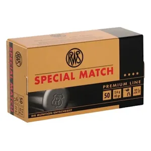 RWS/Umarex 2134233 Special Match Premium Line 22LR 40gr Lead Round Nose 50 Per Box/100 Case Rimfire Ammunition