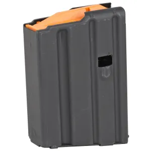 ASC Magazine, 223 Rem, Fits AR-15, 10Rd, Stainless Black, Orange Follower 223-10RD-SS