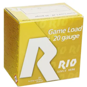 Rio Ammunition RC20MGN6 Game Load 20Gauge 3 1 1/4oz 6Shot 25 Per Box/10 Case, Shotshell Lead Loads