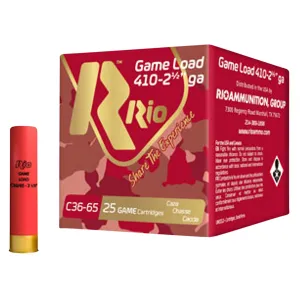 Rio Ammunition RC368 Game Load Heavy Field 410Gauge 2.50 1/2oz 8Shot 25 Per Box/10 Case, Shotshell Lead Loads