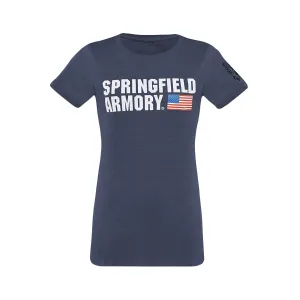 Springfield Armory GEP1661L American Flag Women's Midnight Navy Large Short Sleeve