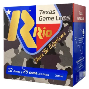 Rio Ammunition TGHV366 Texas Game Load High Velocity 12Gauge 2.75 in 1 1/4oz 6Shot 25 Per Box/10 Case, Shotgun Shells
