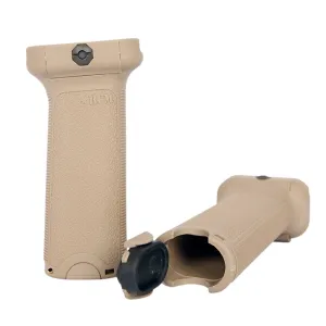 BCM BCMGunfighter Vertical Grip Made of Polymer With Flat Dark Earth Aggressive Textured Finish with Storage Compartment for Picatinny Rail
