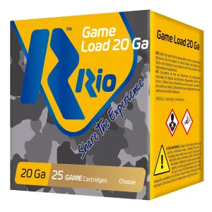 Rio Ammunition RC2075 Game Load 20Gauge 2.75 in 1oz 7.5Shot 25 Per Box/10 Case, Shotgun Shells