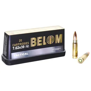 BELOM Ammo BELOM762 Tactical 7.62x39mm 123 gr Full Metal Jacket (FMJ) 20 Bx/ 24 Cs