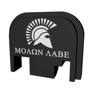 Bastion Slide Back Plate, Molon Labe, Black and White, Fits All Glock Except 42 & 43 BASGL-SLD-BW-SMOLON