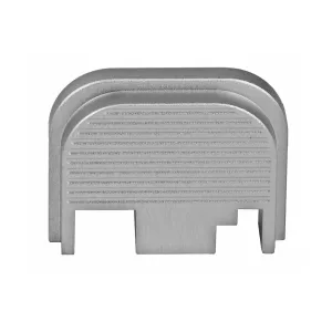Bastion Slide Back Plate BASGL-SLD-RDG-SLV, Ridges, Silver Finish