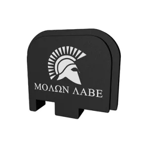 Bastion Slide Back Plate BASGL-043-BW-SMOLON, Molon Labe, Black and White, Fits Glock 43 BASGL-043-BW-SMOLON
