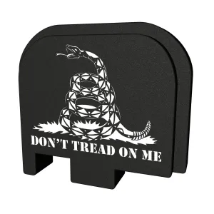 Bastion Slide Back Plate, Don't Tread On Me, Black and White, Fits Glock 43 GL-043-BW-75DTOM