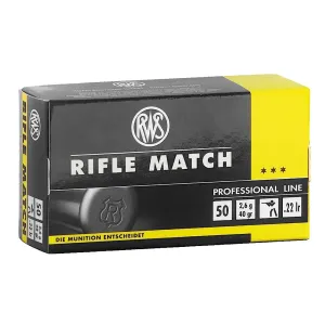 RWS/Umarex 2134225, Rifle Match Professional Line 22LR 40gr Lead Round Nose 50 Per Box/100 Case Rimfire Ammunition
