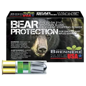Brenneke SL122BP Bear Protection 12Gauge 2.75 1 1/4oz Slug Shot 5 Per Box/50 Case, Shotshell Slug Loads