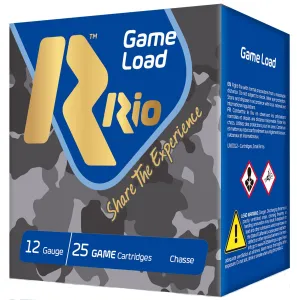 Rio Ammunition SG328 Game Load Super Game High Velocity 12Gauge 2.75 in 1 1/8oz 8Shot 25 Per Box/10 Case, Shotgun Shells
