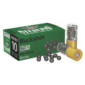 Sterling Shotshell, 9 pellet, 12 Gauge 2.75 in, 00 Buck, Buckshot, 10, 200 SRL8698779949730