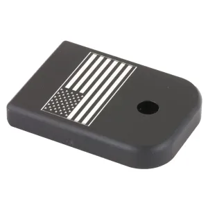 Bastion American Flag, Mag Base Plate, Black, Fits Glock 9/40 BASGL-940-BW-USAFLG