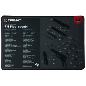 TekMat Cleaning Mat TEK-R17-FN-FV-SVN, Pistol Size, 11 inx17 in, For FN Five Seven, Black TEK-R17-FN-FV-SVN