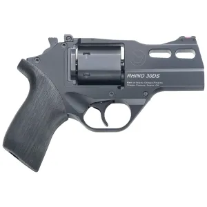 Chiappa CF340289 Rhino 30SAR *CA Compliant Small Frame 357 Mag 6 Shot, 3 in Black Anodized Steel Vent Rib Barrel, Blued Cylinder, Black Anodized Aluminum Frame, Black Rubber Grip, Concealed Hammer , Revolver