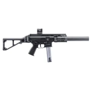 B&T APC9, PRO, Semi-auto, SBR, 9MM, 5.7 in, Black, 30 Rounds, Suppressor Included, Ambidextrous, Front/Rear Flip Sights, Anodized, MBT Stock BT-36046-SC-US-KIT
