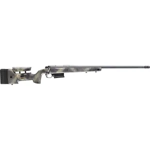 Bergara Rifles B14LM3510 B-14 Wilderness HMR 28 Nosler 5+1 26in Threaded Barrel, Sniper Gray Cerakote, Woodland Camo Stock