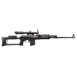 Zastava M91 Sniper Rifle, Semi-automatic, AK Style Rifle, 7.62X54R, 24 in Chromelined Barrel, Matte Finish, Black, Polymer Grip and Stock Combo, Adjustable Sights, Comes with Scope, 10 Rounds, 2 Magazines SR91762