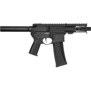 CMMG 22A1A0FAB Banshee MK4 22 LR 25+1 4.50 Black Nitride Medium Taper Threaded Barrel, EML 4 M-LOK Handguards, Black Armor Cerakote Aluminum Pic Rail Receiver, Black Pistol Tube, CMMG Zeroed Grips, Tactical Pistol