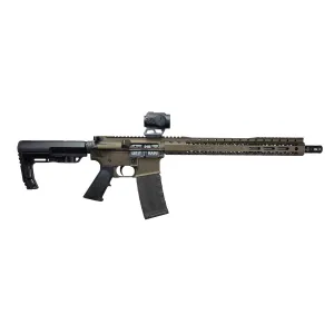 Blk Rain Ordnance BRO24061901OPT Spec15 Sports South Exclusive 223 Rem/5.56 NATO 30+1 16 Chrome Moly  BBL, Burnt Bronze Alum Receiver w/Pic Rail, 6 Position MFT Minimalist Blk Stock, Blk G.I. Grip, Zerotech Trace TRD125 Red Dot, Rifle