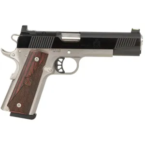Springfield Armory PX9121LAOS 1911 Ronin 10mm Auto 8+1, 5 Stainless Match Grade Steel Barrel, Blued Serrated Carbon Steel Slide, Stainless Steel Steel Frame w/Beavertail, Crossed Cannon Wood Grip, Includes AOS Plate, Pistol
