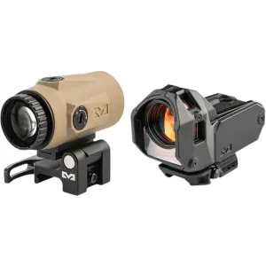 Meprolight USA 56223090 M22 Bullseye w/MMX4 Magnifier Coyote Tan, Black 4x24mm, Pic Rail Mount,Red Dot Sights