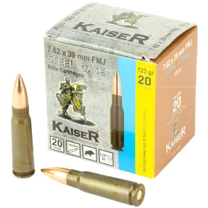 Century Arms AM8313 Kaiser 7.62X39 123gr Full Metal Jacket 20 Per Box/50 Case,Centerfire Rifle Rounds