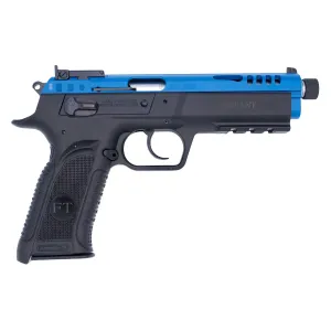Tanfoglio TFFORCE22TB Force Tactical 22 LR 10+1 4.40 Stainless Threaded Barrel, Blue Optic Cut/Ported/Serrated Slide, Black Poly Frame w/Beavertail & Pic Rail, Black Textured Grip, Rimfire Pistol