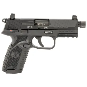 FN 66101684 502 Tactical 22 LR 10+1 4.60 Steel Threaded Barrel, Black Optic Ready/Serrated Slide & Poly Frame w/Pic Rail, Black Textured Poly Grip, Ambi, 5 Mags, Rimfire Pistol