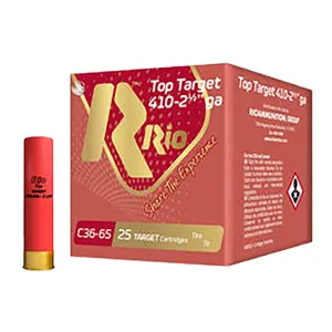 Rio Ammunition RC368 Top Target Training 410Gauge 2.50 in 1/2oz 8Shot 25/10 *sold as a case, Shotgun Shells