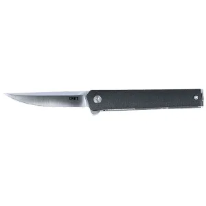 CRKT 7095KXC CEO Compact 2.62 Fold Plain Satin S35VN SS Blade, Black Carbon Fiber/SS Handle, Knife