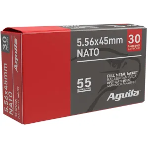 Aguila 1E556155 5.56x45mm NATO 55 gr Full Metal Jacket 450 Per Box/5 Case, Centerfire Rifle Ammo