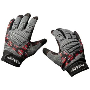 Black Rain Ordnance TACTGLOVEGRY/BLK/RD Tactical Gloves Black/Gray/Red Medium Velcro, Gloves