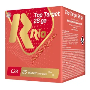 Rio Ammunition RC288 Top Target 28 Gauge 2.75, 3/4 oz 8 Shot, 25 Per Box/10 Cs, Shotshell Lead Loads