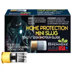 Brenneke SL122MS Home Protection Mini Slug 12Gauge Slug Shot 10 Per Box/25 Case,Shotshell Slug Loads