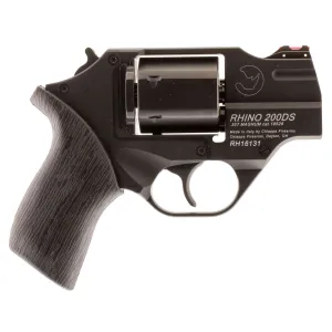 Chiappa CF340216 Rhino 200DS Small Frame 357 Mag 6 Shot, 2 in Black Anodized Steel Barrel, Blued Steel Cylinder, Black Anodized Aluminum Frame, Black Rubber Grip, Concealed Hammer , Revolver