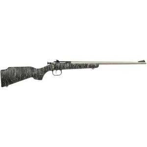 Crickett KSA2444 Gen2 Youth 22 LR 1rd 16.13 Stainless Single Shot BBL, Stainless Rcvr, Black w/White Webbing Fixed Synthetic Stock,Rimfire Rifles