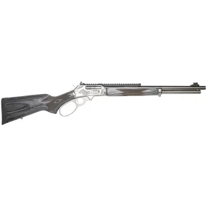 Cnc Firearms CNCMAR4570 Marlin 1895 Grizzly 45-70 Gov 6+1 19 Polished Threaded BBL, Stainless BBL, Polished Engraved w/Grizzly Stainless Rcvr w/Pic Rail Rcvr, Gray Fixed Laminate Stock,Rifle