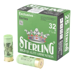Sterling Exclusive Series, 12 Gauge 2.75 in, #6, 1 1/8 oz, Shot Shell, 25 Round Box 8698779950828