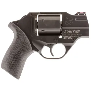 Chiappa CF340217 Rhino 200D Small Frame 357 Mag, 6 Shot 2 in Black Anodized Steel Barrel, Blued Cylinder Black Anodized Aluminum Frame, Black Rubber Grip, Concealed Hammer , Revolver