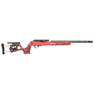 Black Rain Ordnance Professional, Semi-auto Rifle, 22 LR, 18.5 in Proof Research Threaded Barrel, 1/2X28 in Thread Pitch, Cerakote Finish, Red Battleworn, Luth AR MCA-22 Stock, 10 Rounds, 1 Mag BRO-22-P-RB