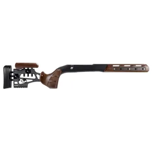 Woox SHCHS00103 Furiosa Chassis Walnut Aluminum Aluminum Chassis w/Adjustable Cheek Fits Remington 700 BDL Short Action 31 OAL Right Hand