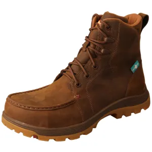TWISTED X Men's Distressed Saddle 6in Work Oblique Toe Boot (MFSWNW1)
