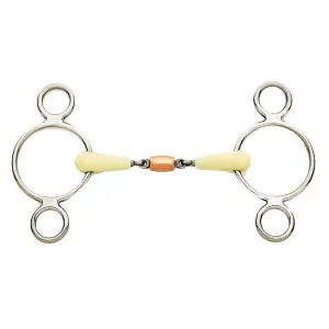 HAPPY MOUTH Copper Roller 2 Ring Gag Bit (468552SS)