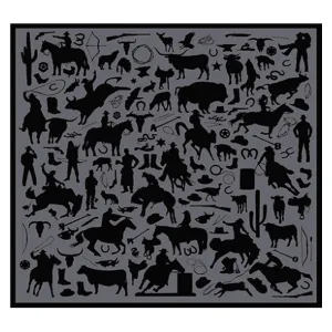 WYOMING TRADERS Cowboy Silhouette Regular Jacquard Silk Scarf